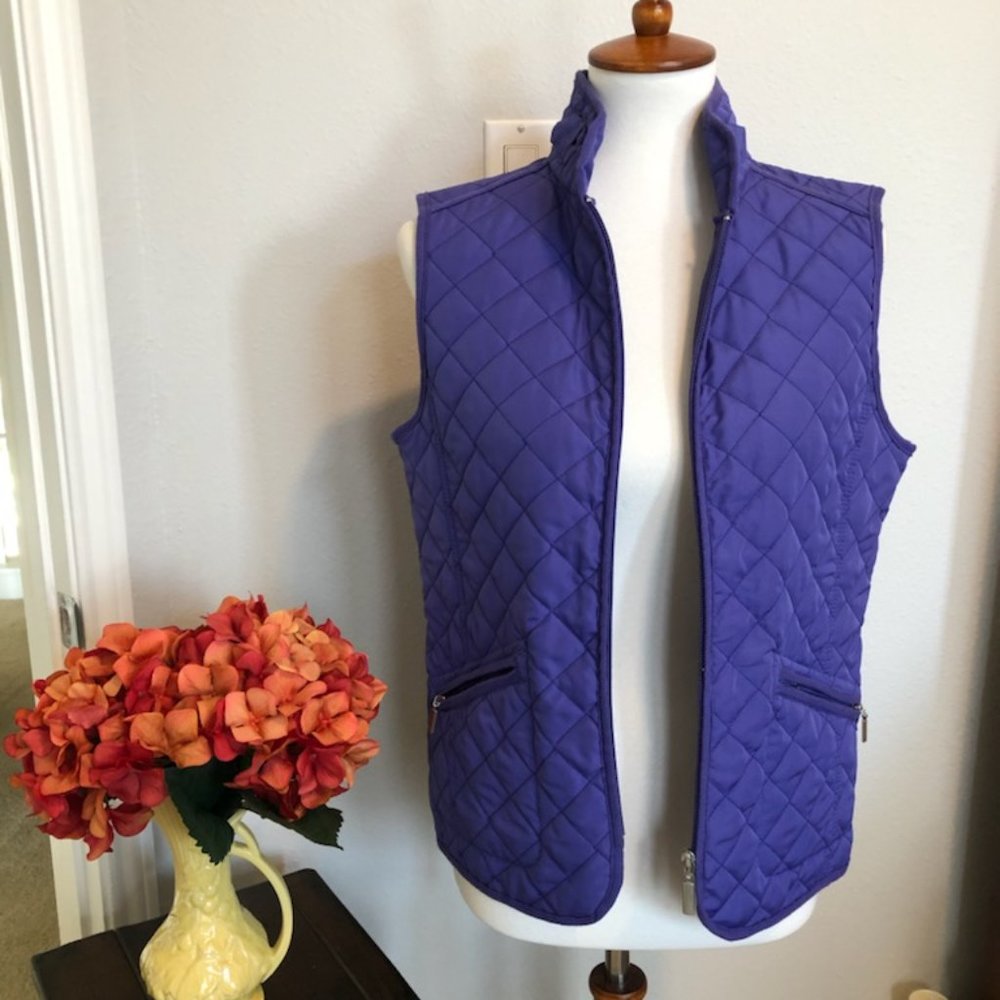 Purple Sleeveless Quilted Jacket/Vest - Small